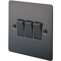 LAP 10AX 3-Gang 2-Way Light Switch Black Nickel (61104)