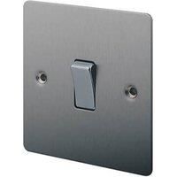 LAP 10AX 1-Gang 2-Way Light Switch Brushed Stainless Steel (93697)