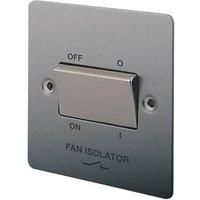 LAP 10A 1-Gang 3-Pole Fan Isolator Switch Brushed Stainless Steel (37411)