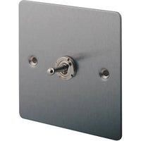 LAP 10AX 1-Gang 2-Way Toggle Switch Brushed Stainless Steel (75214)