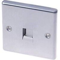 LAP Telephone Socket Master 1 Gang Brushed Stainless Steel Screw Connection