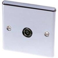 LAP 1-Gang Female Coaxial TV Socket Polished Chrome (79139)