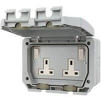 LAP IP66 13A 2-Gang DP Weatherproof Outdoor Switched Socket (30139)