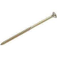 Goldscrew Yellow zincplated Carbon steel Wood Screw (Dia)5mm (L)100mm Pack of 100