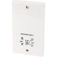 2-Gang Dual Voltage Shaver Socket 110 / 240V White (1415J)