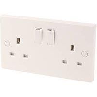 13A 2-Gang SP Switched Plug Socket White (4338D)