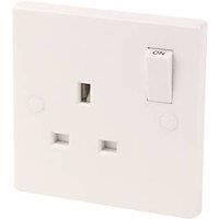 13A 1-Gang SP Switched Plug Socket White (9597D)
