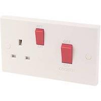 45A 2-Gang DP Cooker Switch & 13A DP Switched Socket White (3285D)