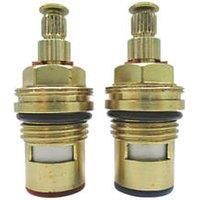 2 x Pack FLOMASTA ½" BSP Quarter Turn Ceramic Tap Glands - 8mm 20-Tooth Spline