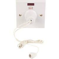 Lap 50A 2 Way Pull Cord Switch White