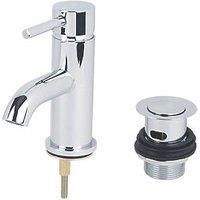 Swirl Ola Basin Mono Mixer Tap with Clicker Waste Chrome (2315P)