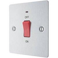 LAP 45A 1-Gang DP Cooker Switch Brushed Stainless Steel with LED (5114P)