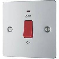 LAP 45A 1-Gang DP Cooker Switch Polished Chrome with LED (7996P)