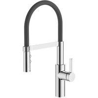 Watersmith Heritage Pull Out Spray Mono Mixer Kitchen Tap Almeria Black Chrome