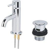 SWIRL CALDEW MINI BASIN MONO MIXER WITH CLICKER WASTE SILVER