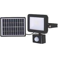 LAP Solar LED Floodlight RB0256A Black PIR Sensor Outdoor Cool White 600 Lm