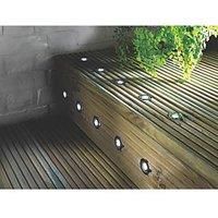 Led Deck Lights 4.4W IP67 Chrome Outdoor Garden Modern Recessed 4000K Pack Of 10