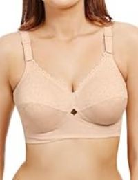 Pretty Polly Women/'s Classic Full Cup Bra Coverage, Opaque, Beige (Nude), 44B