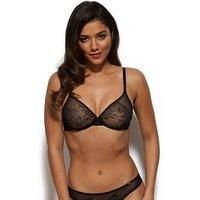 Gossard Women/'s Glossies Lace Sheer Bra Molded, Black (Black), 38C