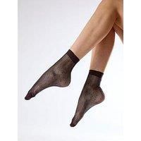 Pretty Polly spot mesh ankle socks in black