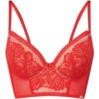 Encore Padded Longline Plunge Bra - Red
