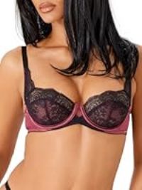 Gossard 19505 VIP Confession Non Padded Balcony Bra Burgundy/Black