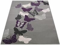 Butterflies Rug - 160x230cm - Grey.