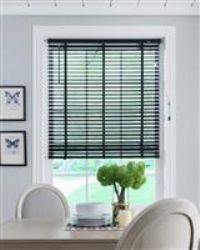 New 50mm Black Real Basswood Venetian Blinds, Available in 18 Sizes plus (80x160 cm)