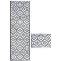 Aztec Grey Diamond Runner & Doormat Set 57X150