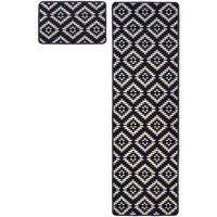 Homemaker Aztec Runner & Doormat Blue 57X100Cm & 57X40Cm