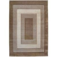 Modern Style Rugs 3D Borders Design Large Small Area Latte Rug, Living Room, Bedroom, Conservatory, Home, Office Rugs, Medium Pile Carpet, 120x170 cm (4ft x 5ft 7 inch)