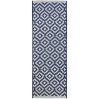 Homemaker Indoor Outdoor Geo Rug Navy 067X200Cm