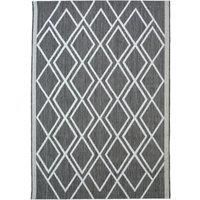 Homemaker County Diamonds Indoor/Outdoor Rug Silver 080X150Cm