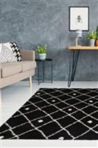 Snug Collection Nomadic Shaggy Rug In Black,I044A, 120x170cm