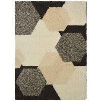 Modern Style Rugs Cosy Shaggy Hexagon Multi Coloured Soft Short Pile Area Rug