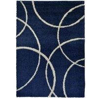 Snug Bubbles Navy Ivory 120X170cm Rug, Blue