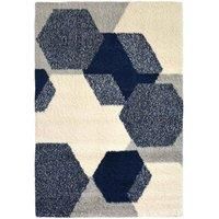 Modern Style Rugs Cosy Shaggy Hexagon Multi Coloured Soft Short Pile Area Rug