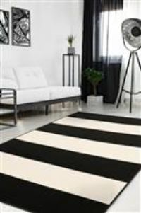 Maestro Bold Line Blk 160 X 230cm Rug, Black