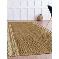 Modern Style Rugs Natural Jute Runner Rug, Hardwearing Durable Jute Runner Rug Suitable for Bedroom, Living Room, Hallway, Bathroom, Lounge, Office Room Rug (100x150cm, Stripe)