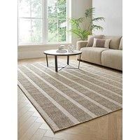 Modern Style Rugs Summer Flatweave Stripe Design Very Hardwearing - Indoor or Outdoor Rug Patio/Living Room/Dining Room Use - 200x290cm