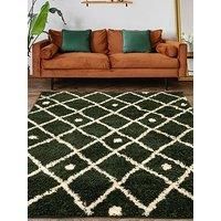 Very Home Snug Diamonds Rug - Green