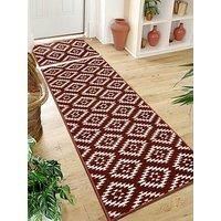 Aztec Terracotta Diamond Runner & Doormat Set