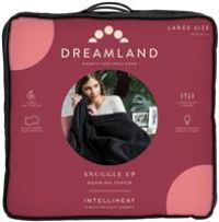 Dreamland Relaxwell Intelliheat+ 5 Minute Fast Heat Luxury Black Heated Electric Throw, 120 x 160cm, 1 Control, 6 Temperature Settings and Timer, Machine Washable and Tumble Dry Safe