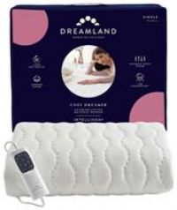 Dreamland Single Size Cosy Dreamer Superior Cotton Mattress Warmer (Intelliheat Plus Fast Heat, 150 x 80 cm, Machine washable, 1 Detachable Control, 6 Temperature Settings, 1-3-9 Hour Auto Timer)