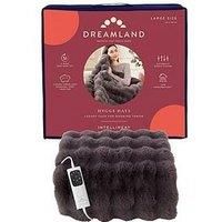 Dreamland Hygge Days Electric Blanket – Heated Throw – Grey Cloudy Supersoft Faux Fur, Fast 5 Minute Heat up, 6 Temperature Settings, 1/3/9 Hour Timer, Electric Throw, Machine Washable, 160x120cm