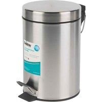 Beldray LA038098WHT 3 Litre Round Waste Small Pedal Bin - With Soft Closing Lid & Inner Bucket, Perfect For Offices, Kitchens, Bathrooms, Cosmetics & Bedrooms, White