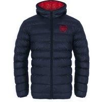Arsenal F.C. Mens Quilted Jacket Hooded Winter Coat Adults Official Football Gif