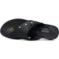 Women'S Flip Flop With Low Wedge - Black