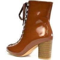 Women Chunky Stunning Lace Up Ankle Boot - Black