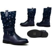 Girl'S Silver Star Calf Zip Up Boot